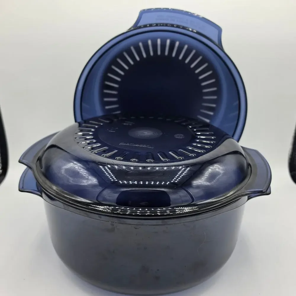 Tupperware Tupperwave Microwave Stack Cooker Steamer 3-Piece Set Blue